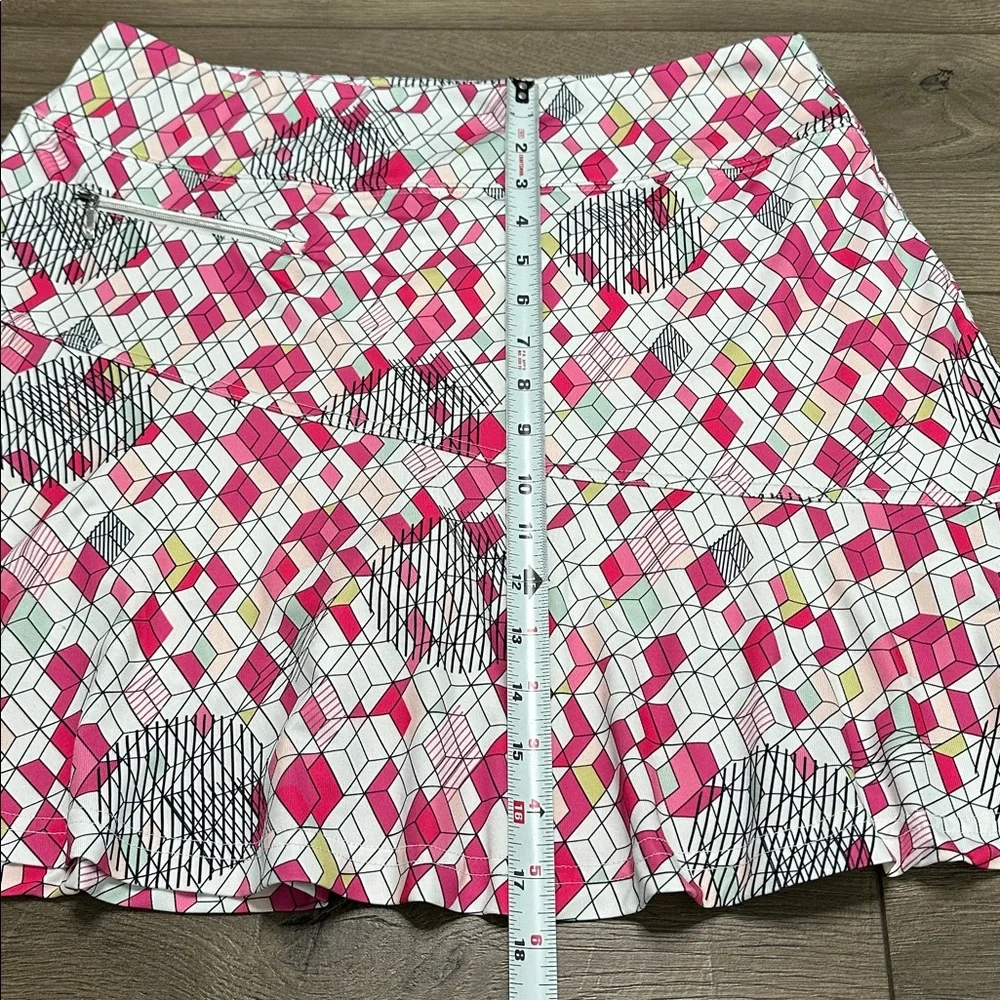 GG Blue High Rise Flounce Golf Skirt Skort Geometric Pink White Size‎ Large